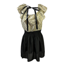 Zanzea Womens Fit &amp; Flare Dress Black Polka Dot Mini Scoop Neck Cap Sleeve L New - £22.91 GBP