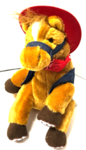 Aurora Brown Horse in Red Cowboy Hat with Vest and Bandana 8&quot; Plush Figure - £11.87 GBP