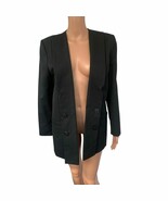 Vintage 80s Black Open Front Jacket La Vogue 6 - $62.40 CAD