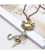 Retro Fashion Sexy Cat Pendant Necklace for Women - $6.54