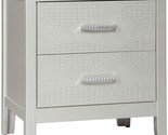 Silver Olivet Glam 2 Drawer Nightstand By Signature Design By Ashley Has... - £175.32 GBP