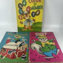 VTG Childrens Coloring Dot Books 1960s Lot Whitman Stephens Watkins  - $17.59