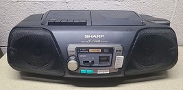 Vtg Sharp QT-CD121 Portable Boombox AM-FM Radio CD Cassette Player TESTE... - $827.66 MXN