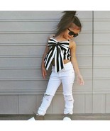 2pcs Kids Baby Girls Outfit Butterfly Tops+White Pants Fashion Summer Cl... - $20.99