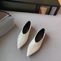Exy pure color simple woven slip on fashion women shoes pointed toe bright leather slim thumb200