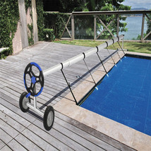[US Direct] 18ft Three-section Inground Solar Cover Swimming Pool Cover Reel  - £224.39 GBP
