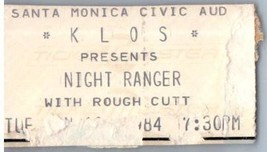Night Ranger Rough Cutt Ticket Stub January 10 1984 Santa Monica - £19.35 GBP