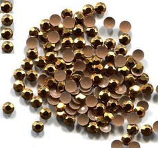 720 Rhinestuds Faceted Metal 5mm Gold Hot Fix 5 Gross - £10.24 GBP