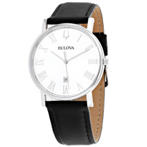 Bulova Men&#39;s American Clipper White Dial Watch - 96B312 - £126.64 GBP