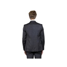 Men 3pc European Vested Suit WESSI by J.VALINTIN Extra Slim Fit JV28 black gray image 9