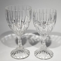 Set of 2 Mikasa Park Lane Crystal 6.75&quot; Water Goblet &amp; 6.5&quot; Wine Glass Discontin - £22.39 GBP