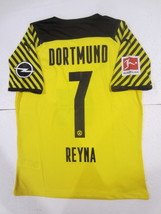 Giovanni Reyna Borussia Dortmund Match Slim Yellow Home Soccer Jersey 2021-2022 - £79.92 GBP