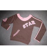 GIRLS 14 - Derek Heart - Pullover Brown w/Pink Trim Star  KNIT TOP - £11.00 GBP