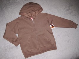 BOYS 6 / 7- Hanes Just for Fun - Brown Zippered JACKET /  HOODIE - $14.00