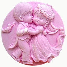 egbhouse, 2D Silicone Soap Mold, plaster mold, polymer clay mold – Wedding Dance - £22.15 GBP