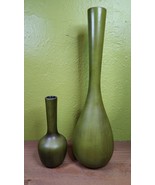 Pair of Vintage MCM Royal Haeger Pottery Matte Olive Green Brown Vases R... - €159,86 EUR