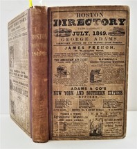 1849 antique BOSTON ma CITY DIRECTORY history genealogy ads occupation  - £138.17 GBP