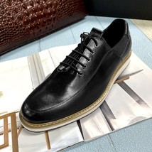 Fashion Men Casual Shoes 2022 New Brand High Quality Genuine Leather Lace Up Lux - £105.13 GBP