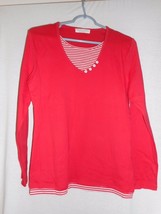 Beach Club Australia Knit top Striped Red White  Size M - $11.99
