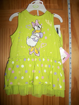Disney Baby Clothes 6M-9M Daisy Duck Newborn Dress Top Set Hanger Green Bloomers - £11.34 GBP