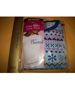 Joe Boxer Women Clothes Small Thermal Underwear Top Blue Snowflake Crew ... - $16.93 CAD