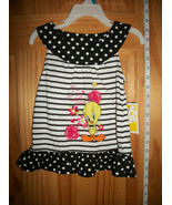Looney Tunes Baby Clothes 24M Infant Girl Outfit Top Tweety Bird Polka D... - £7.46 GBP