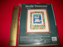 Craft Gift Needle Treasures Kit Swan Duet Needlepoint Floral Yarn Needle... - $56.99