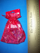 Home Gift Bag Tote Sheer Red Favor Treat Sack Wrap Small Party Baggie Wrapping - £0.96 GBP