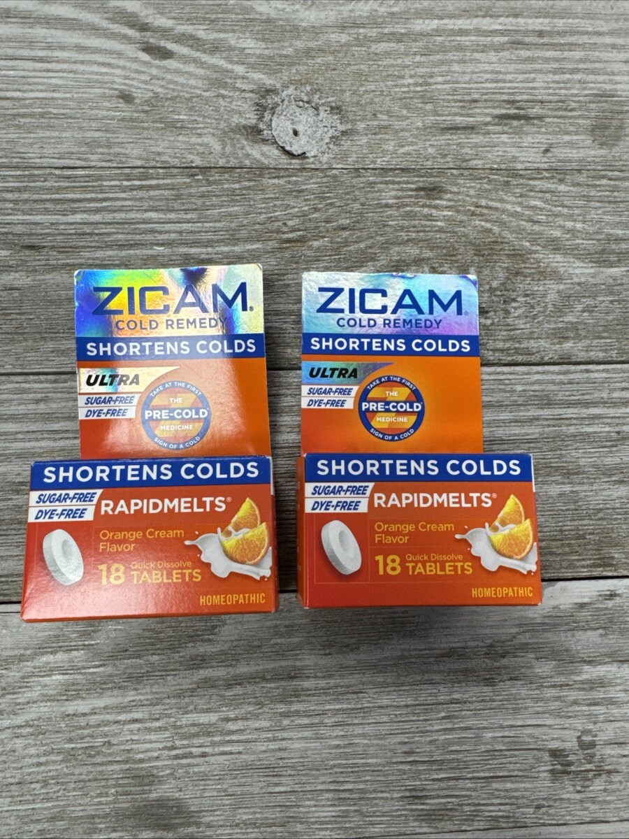 2 Zicam Ultra Cold Remedy Rapidmelts Orange Cream 18 Count Exp 2027