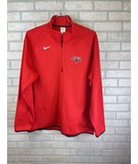 New England Patriots 1/4 Zip Pullover Sweater Mens XXL Red Nike Mock Collar - $17.82