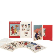 Set of 6 Red Tintin Christmas and New Year greeting cards (19x 12.5 cm) ... - £18.09 GBP