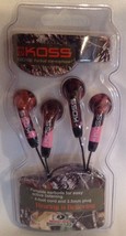 Koss Earbud Headphones  Mossy Oak Break Up Pink Pattern - NEW - 2 Earbud Sets - £11.94 GBP
