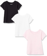 New Amazon Essentials 3 Pack Girls Short Sleeve T Shirt White Black Pink... - $164.76 MXN