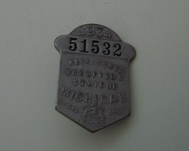 1934 Registered Chauffer Badge, State of Michigan - £25.57 GBP