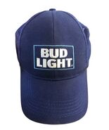 Bud Light Strapback Hat Baseball Cap Blue Black Mesh Beer Adjustable - $14.58 CAD