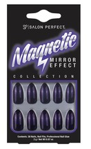 Salon Perfect Magnetic Mirror Effect Glue-on Nail Set, Qty 30, Dark Purp... - $16.95