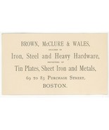 Brown McClure Wales Boston advertising business trade card iron hardware... - £11.00 GBP
