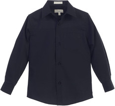 Boy&#39;s Classic Fit Long Sleeve Button Down Kids Black Dress Shirt w/ Defe... - $17.60 CAD
