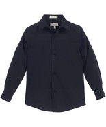 Boy&#39;s Classic Fit Long Sleeve Button Down Kids Black Dress Shirt w/ Defe... - $244.84 MXN
