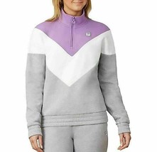 Fila Women&#39;s 1/4 Zip Pullover Sweatshirt (Grey/Lavender/White, X-Large) - £16.00 GBP