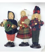 3 Vintage CAROLERS Victorian Christmas Decoration Music Singing Figurine  - $38.00