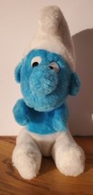 Peyo Smurf Plush Vintage 1980s Small Boy Stuffed Toy Original Blue White Retro - £9.40 GBP