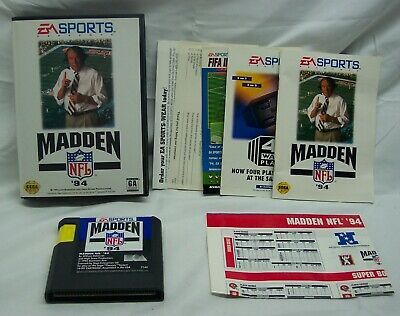 Primary image for Vintage EA Sports John MADDEN 94 NFL Football Sega GENESIS Video Game COMPLETE