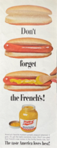 1966 French&#39;s Vintage Print Ad Don&#39;t Forget The Mustard Taste Americans ... - £11.45 GBP