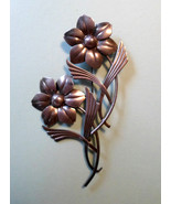 Vintage Sterling Silver Flower Pin Brooch Large 4&quot; Long - £46.81 GBP