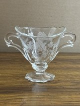 Vintage 1950&#39;s Elegant Heisey Sugar Bowl-Clear Etched Glass Waverly Rose... - $22.15
