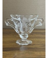 Vintage 1950&#39;s Elegant Heisey Sugar Bowl-Clear Etched Glass Waverly Rose... - $22.15