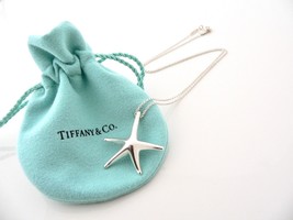Tiffany &amp; Co Starfish Necklace Large Chain Silver Rare Pouch Gift Ocean Sea Love - £354.29 GBP