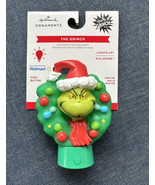 2023 Hallmark Dr. Seuss The Grinch In Wreath Light Up Christmas Ornament... - £21.23 GBP