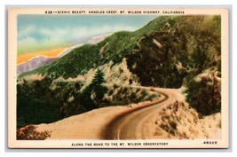 Road to Mt Wilson Observatory Los Angeles California UNP Linen Postcard Z5 - £3.05 GBP
